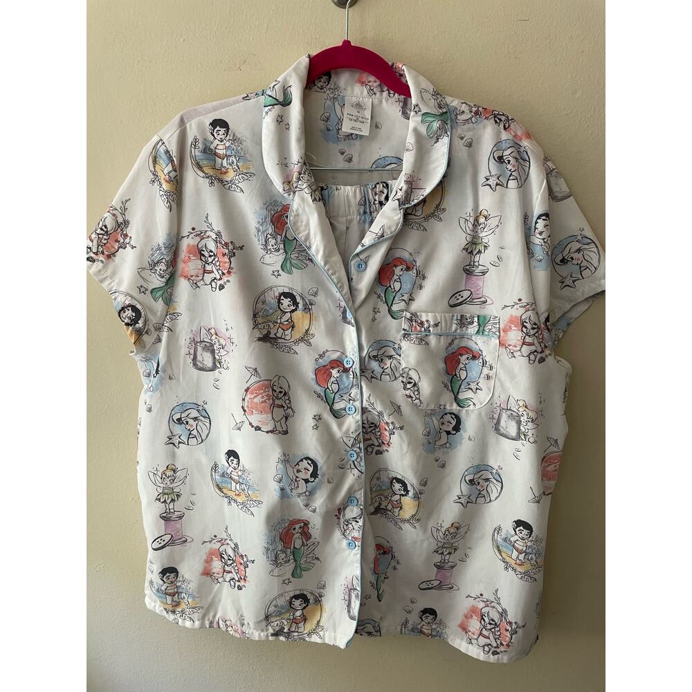 Disney Princess Cartoon Matching Pajama Short Set Size XL